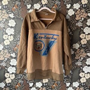 NWOT RE/DONE 90s upcycled half zip sweatshirt university of Kentucky size XS/S